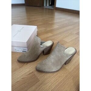 Chinese Laundry Springfield Silky Suede Mink Tan Heel Mule 8.5 Us 39 Eur